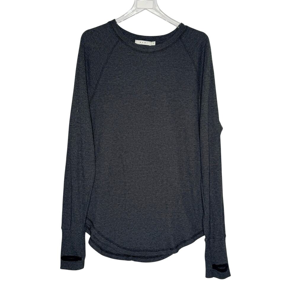 MNML Thermal Long Sleeve Thumb Hole T-Shirt M Washed Black Layering Streetwear